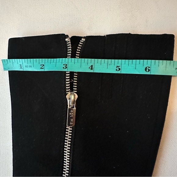 Italian High Heel Suede Boots Womens 38.5 | 7.5 Black Suede Luxury - Picture 14 of 16